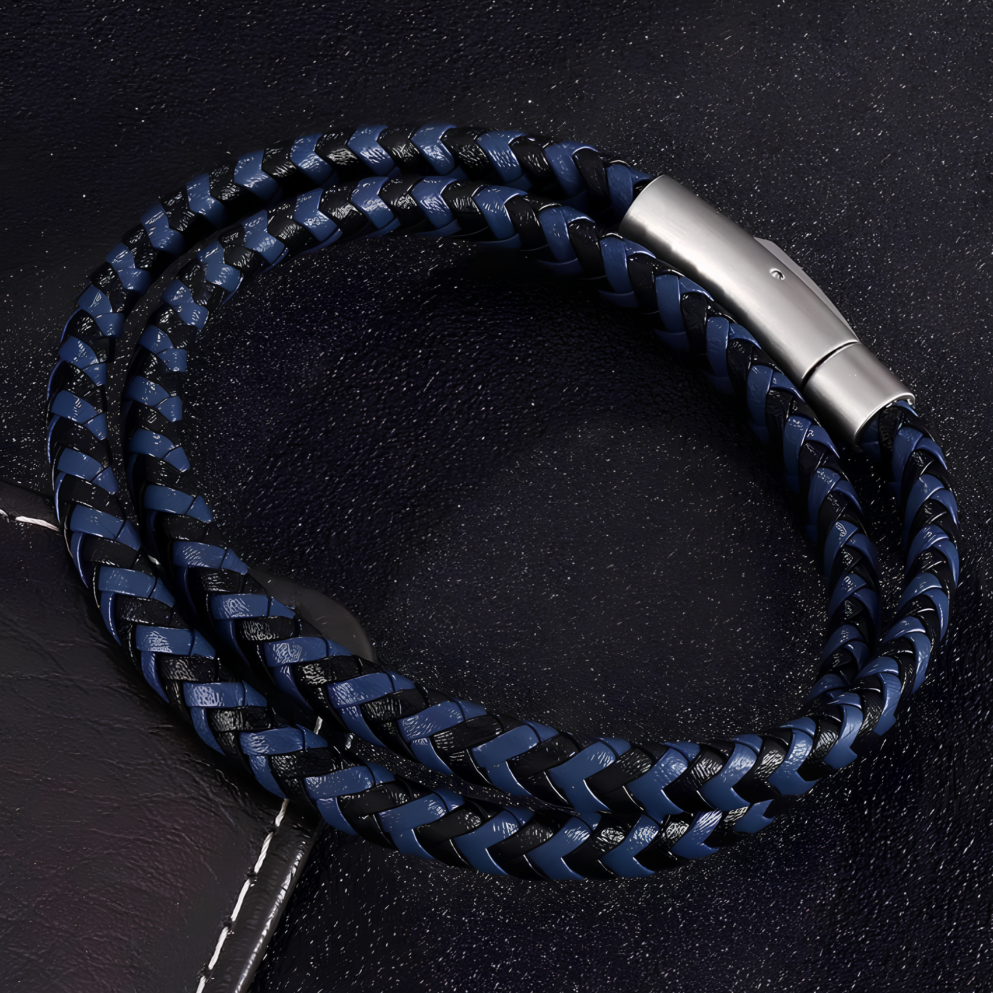 "SILVER ORACLE BRAID BLUE"