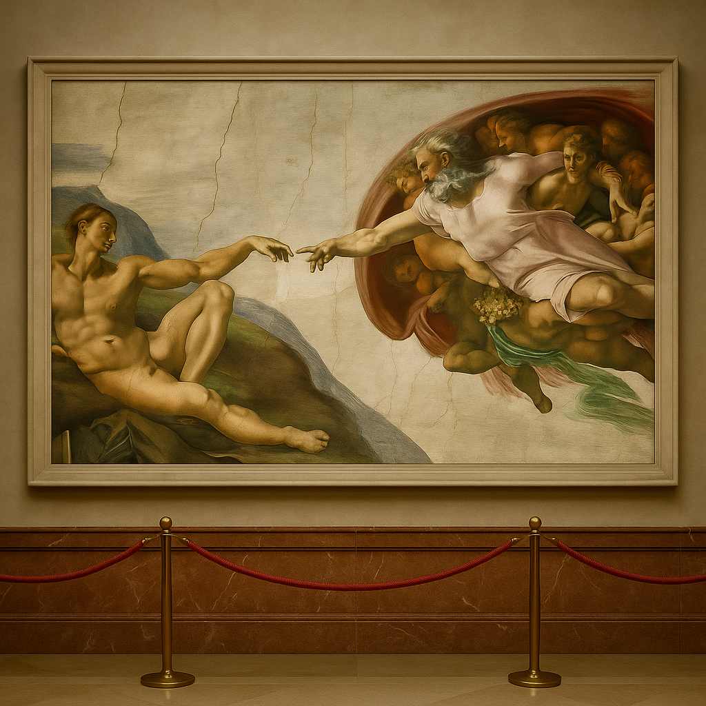"MICHELANGELOS CREATION OF ADAM"
